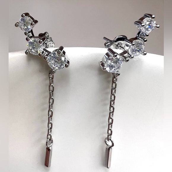 Elegant Earrings with Threader Tassel Chain - Picture 1 of 4